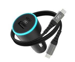 Force Power 65W USB-A / USB-C Car power supply with USB-C Fast Charging Cable