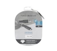 Force Power MicUSB Reinforced Cable 2 m 2.1A Grey