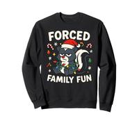 Forced Family Fun - Funny Sarcastic Skunk Xmas Christmas Sweatshirt