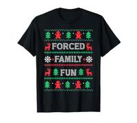 Forced Family Fun Happy Christmas Funny Ugly Christmas T-Shirt