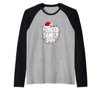 Forced Family Fun - Sarcastic Holiday Mood Christmas Raglan Baseball Tee