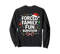 Forced Family Fun Survivor - Funny Sarcastic Xmas Christmas Sweatshirt