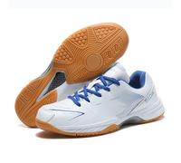 ForceRoute Comfort Badminton Shoes,Badminton Tennis and Squash Shoes,Men's Volleyball Shoes,Lightweight,Womens,Unisex,Anti-Slip,Non-Marking,Breathable,for Indoor Court,All Kinds of Sports White Blue