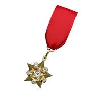 Forces Five Pointed Star Badge Pin with Red Ribbon Strong Metal Commemorative Item for Men Soviet Star Badge Pin