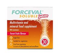 Forceval Soluble Junior, Kids Multivitamin Drink, Pack of 30 | B12 A and B6, One effervescent tablet a day, No added sugar, Vegetarian, Children 6+