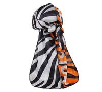 ForceWave Durag for Men Designer for Waves Silky Durag Du rag with Designed Pattern, S-zebratiger 1pcs-3, One Size