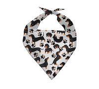 Forchrinse Black Dachshund Paw Print Dog Bandana Pet Bandana,Washable Triangle Dog Kerchief for Pet Dog Cat
