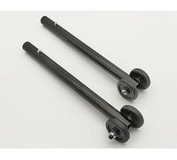 ForconMed Anti-Tipper Set for Wheelchair Silver Sport & Chrome Sport Stability, Black Steel Universal Rear Anti-Tipper Straight with Wheels, Wheelchair Accessory, Practical Style