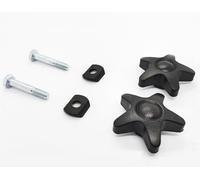 ForconMed Pentagram Knob, Replacement Arm Adjustment Knobs for Rollator, Knob for Adjustable Height Arm, Screw with Knob,(1Pr,Black)