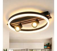 FORCOSO LED Ceiling Light for Bedroom, Floating Ring with 2X GU10 Spotlight
