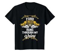 Ford Blood Runs Through My Veins T-Shirt, Youth, Black, X-Small