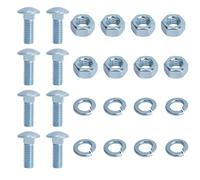 Ford Bumper Hardware Kit - 7/16-14x1-1/4 Chrome Capped Carriage Bolts, Hex Nuts & Lock Washers - Fits Front/Rear Bumpers (8PC)