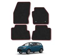 Ford C-MAX (2011-2015) Car Mats Accessories Tailored Fit Carpet Floor Mats non Slip Red Trim Full Coverage Compatible Accessory Front Rear Set Anti Slip Granulated Backing Hand-Finished