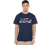 Ford Flag Logo Unisex T Shirt, Navy, XXX-Large