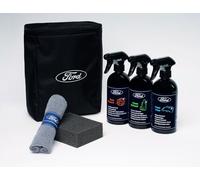 Ford Genuine 6-Piece Interior Car Cleaning Kit - Complete Car Detailing with Three 500ml Sprays: Glass Cleaner, Dashboard Cleaner and Interior Trim Cleaner, Microfibre Cloth, Sponge and Storage Bag