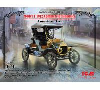 Ford Model T 1912 Commercial Roadster, American Car 1:24 Plastic Model Kit ICM
