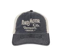 Ford Motor Co Vintage Trucker Hat - Distressed Charcoal Gray Mesh Snapback Detroit - Licensed Ford Merchandise
