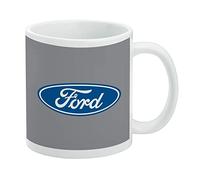 Ford Motor Company Blue Oval Logo Ceramic Coffee Mug, Novelty Gift Mugs for Coffee, Tea and Hot Drinks, 11oz, White