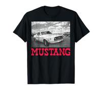 Ford - Mustang 1967 Greyscale Car With Clouds T-Shirt