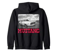 Ford - Mustang 1967 Greyscale Car With Clouds Zip Hoodie
