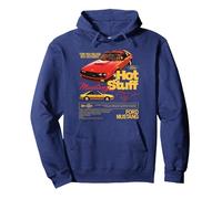 Ford - Mustang 1981 Hot Stuff with Pony Logo Pullover Hoodie, Adult Unisex, Navy Blue, Small