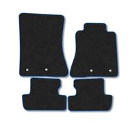 Ford Mustang (2015+) Car Mats Accessories Tailored Fit Carpet Floor Mats Non Slip Blue Trim Full Coverage Compatible Accessory Granulated Backing Front Rear Set Anti Slip Hand-Finished Clips