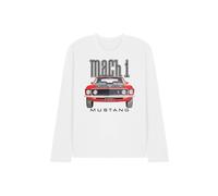 Ford Mustang 69 Mach 1 Long Sleeve T-Shirt, White | Size: Medium Ford White M