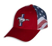 Ford Mustang Baseball Cap for Men - Logo Car Racing Hat, Red / White / Blue, One Size