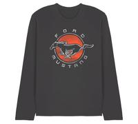 Ford Mustang Circle Unisex Long Sleeve T Shirt, Charcoal, Small