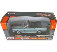 Ford Mustang Convertible 1964 ½ in metallic light blue 1:24 scale car, Motormax
