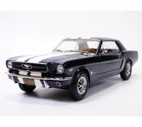 FORD MUSTANG coupé 1966 bleu Nightmist & bandes blanches 1/18