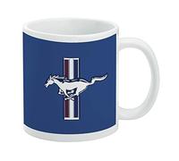 Ford Mustang Logo Ceramic Coffee Mug, Novelty Gift Mugs for Coffee, Tea and Hot Drinks, 11oz, White