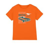 Ford Mustang Mach 1 Repeat Kids T Shirt, Orange, 5-6