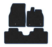 Ford Mustang Mach-e (2021+) Car Mats Tailored Fit Carpet Floor Mats Non Slip Blue Trim Full Coverage Compatible Accessory Front Rear Set Anti Slip Granulated Backing Hand-Finished Clips