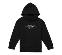 Ford Mustang Modern Mustang Youth Kids Boy Girls Pull-Over Hoodie, Black, 12-13