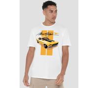 Ford Mustang Stang Stripes T-Shirt, White | Size: Medium Ford White M