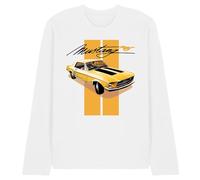 Ford Mustang Stang Stripes Unisex Long Sleeve T Shirt, White, Small