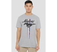 Ford Mustang Stripes T-Shirt, Athletic Heather in Light Grey | Size: 4XL Ford Light Grey 4XL