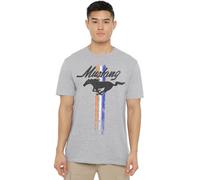 Ford Mustang Stripes Unisex T Shirt, Athletic Heather, Medium