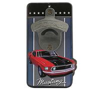 Ford Mustang Vintage Embossed Metal Bottle Opener - Red