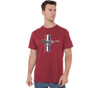 Ford Mustang Vintage Stripes Unisex T Shirt, Cardinal, X-Large