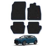 Ford Puma (2019+) Car Mats Accessories Tailored Fit Carpet Floor Mats Non Slip Blue Trim Full Coverage Compatible Accessory Granulated Backing Front Rear Set Anti Slip Hand-Finished Clips