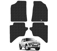 Ford Ranger (2006-2012) [Double Cab] Rubber Van Mats Accessories Tailored Fit Compatible Accessory Waterproof Protection Non-Slip Car Floor Mats 3mm Thick Full Coverage Durable Coverage with Clips
