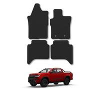 Ford Ranger Amarock (2022+) Heavy Duty Thick Rubber Car Mats Accessories Tailored Fit Front Rear Set Compatible Accessory Waterproof Durable Non-Slip 5mm Full Coverage Protection with Clips