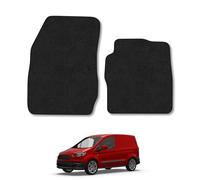 Ford Transit Courier (2014-2019) Van Mats Accessories Tailored Fit Carpet Car Floor Mats Non Slip Black Trim Compatible Accessory Anti Slip Full Coverage Durable Granulated Backing Hand-Finished Clips