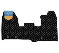 Ford Transit Custom 2015-2023 Tailored Van Floor Mats - 3mm Black Rubber, Anti-Slip, Waterproof, UK-Made with Black Cloth-Bound Edge - Prestige Mats