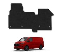 Ford Transit Custom (2024+) [Manual] [3 Front Seats - Dual Passenger Bench Model] Van Mats Accessories Tailored Carpet Car Floor Mats Non Slip Black Trim Compatible Accessory Anti Slip Full Coverage