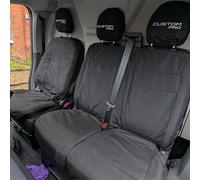 Ford Transit Custom Compatible Seat Covers - Custom Pro Embroidered Headrests - Tailored to fit the Ford Transit Custom - Waterproof, Heavy-Duty Protection