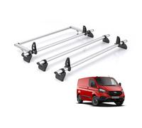 Van Demon Rhino Kammbar Pro 3 Roof Bars With 4 Loadstops & Roof Rack Rear Ladder Roller Bundle for Ford Transit Custom (2013-2024 GEN1) - Only Fits Standard Roof