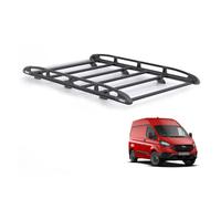 Rhino Black Roof Rack for Ford Transit Custom 2013-2024 Van (Only Suitable for High (H2) Roof with Short (L1)) Heavy Duty KammRack Black with Integrated Ladder Roller (B619)